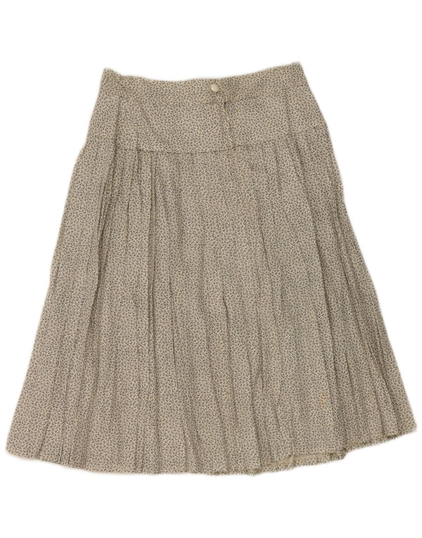 Damska plisowana spódnica w stylu vintage IT 44 Medium W28 Off White Floral Wiskoza