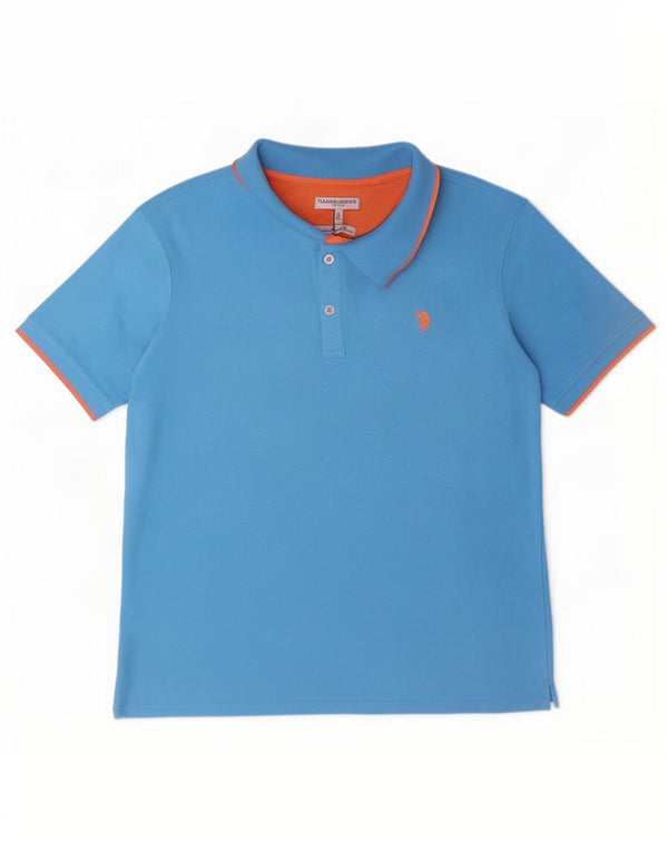 US Polo Assn. Męska koszulka polo 3XL, niebieska, bawełniana