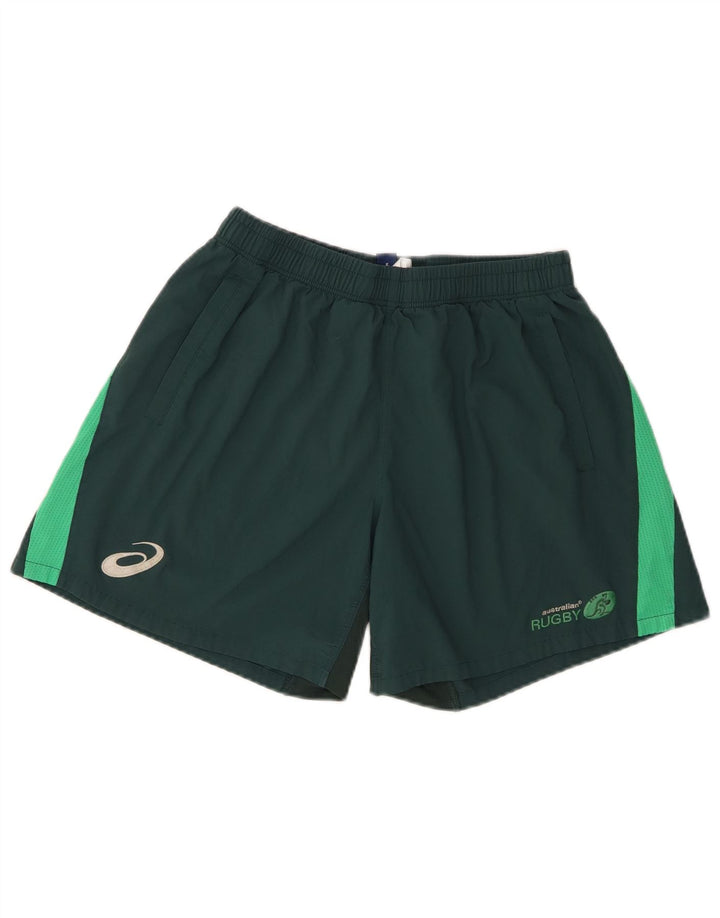 Męskie spodenki sportowe Asics z grafiką, duże zielone bloki kolorów