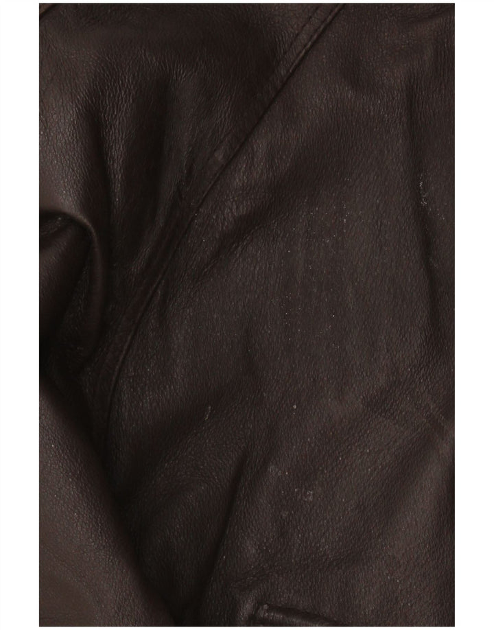 Vintage męska kurtka skórzana UK 40 duża brązowa skóra