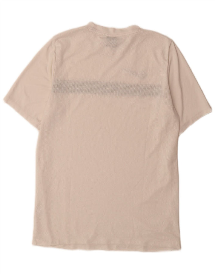 Męski T-shirt Nike Dri Fit Top, średni biały poliester z blokami kolorów