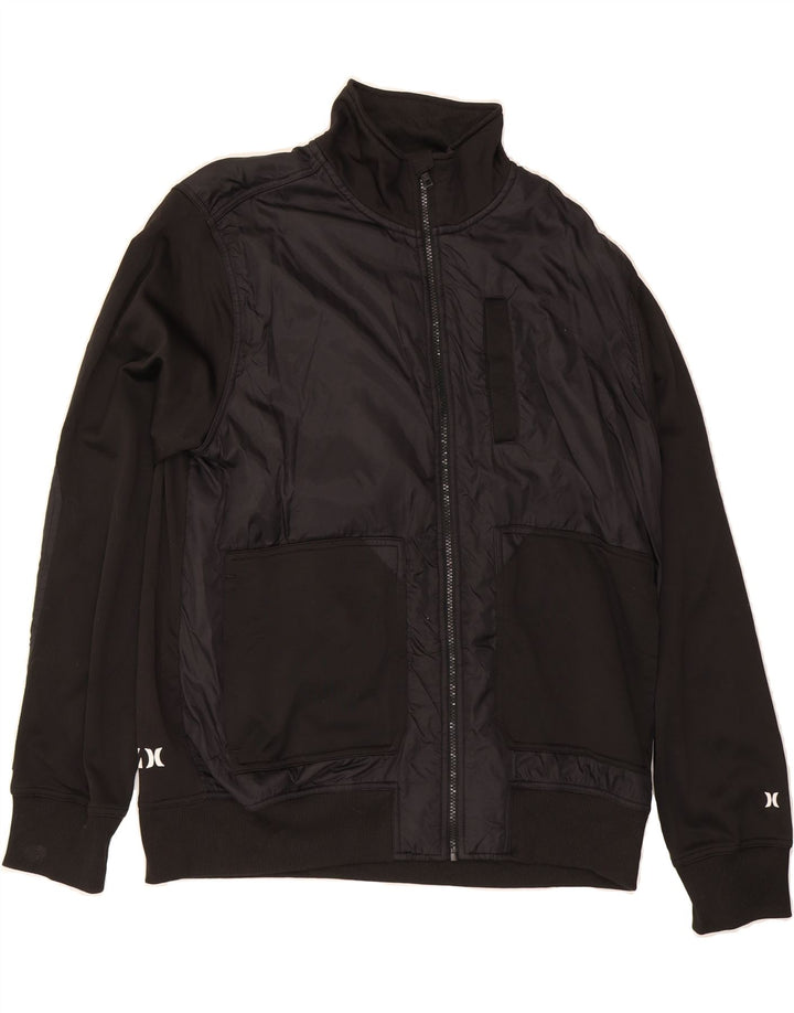 HURLEY Mens Tracksuit Top Jacket XL Black Colourblock Polyester Vintage Hurley and Second-Hand Hurley from Messina Hembry 
