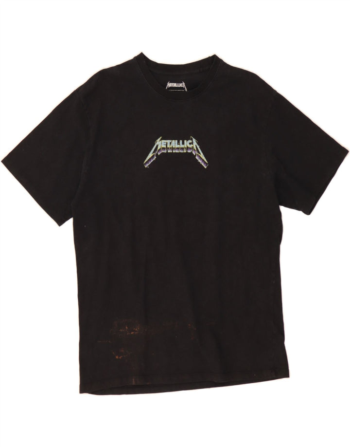 PULL & BEAR Mens Graphic T-Shirt Top Large Black Vintage Pull & Bear and Second-Hand Pull & Bear from Messina Hembry 