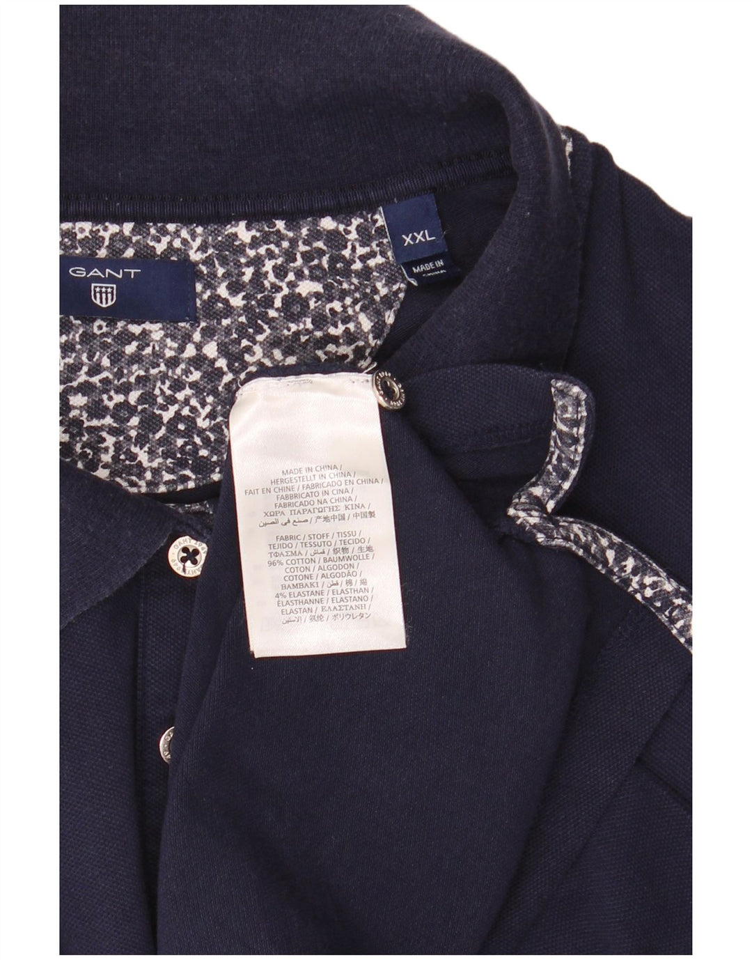 Damska koszulka polo Gant 2XL, granatowa, bawełniana