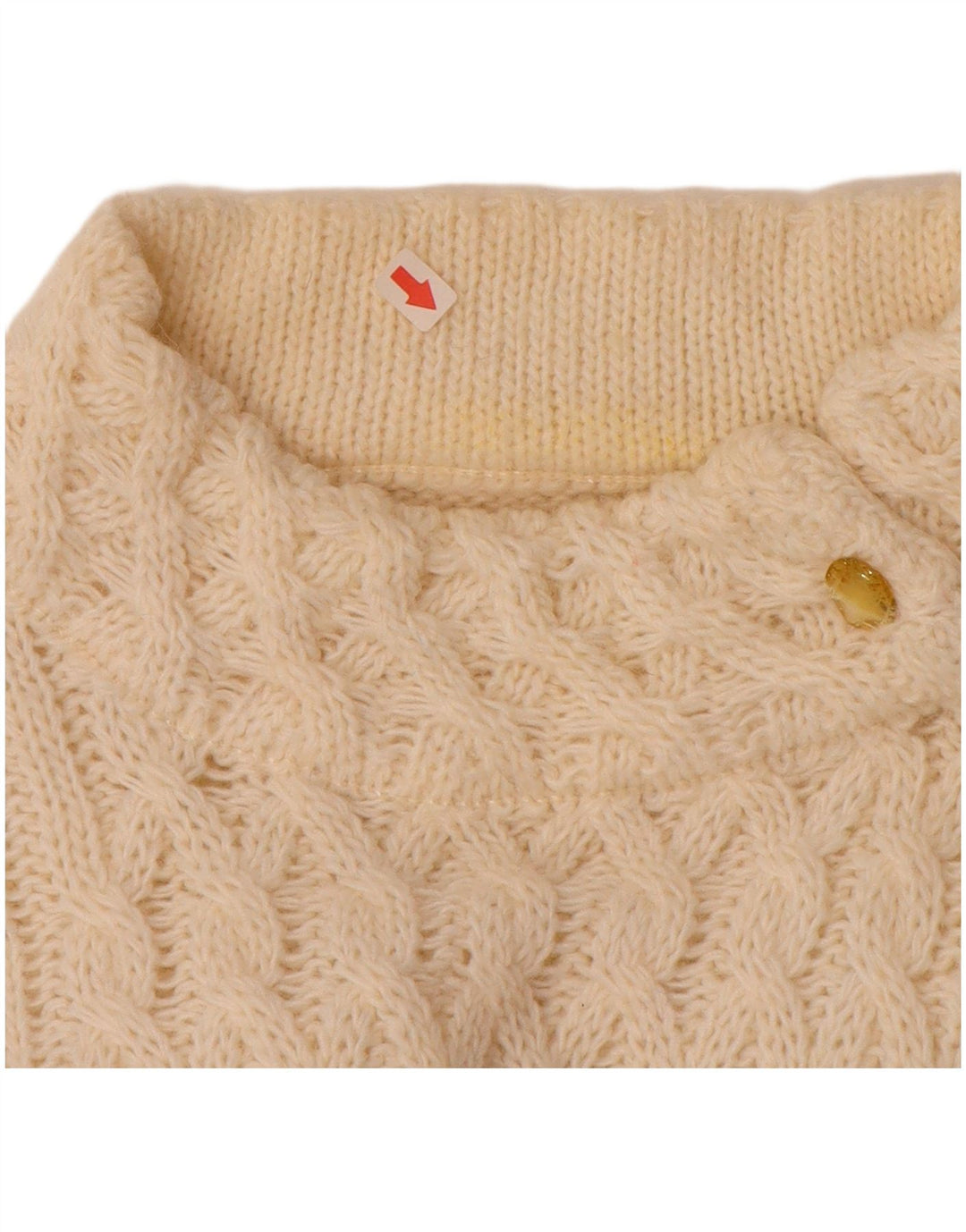 Sweter damski VINTAGE z golfem UK 16, duży w kolorze złamanej bieli