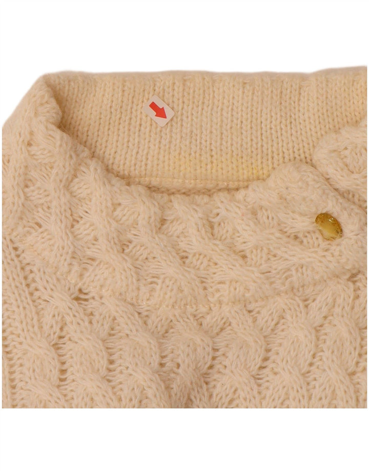 Sweter damski VINTAGE z golfem UK 16, duży w kolorze złamanej bieli