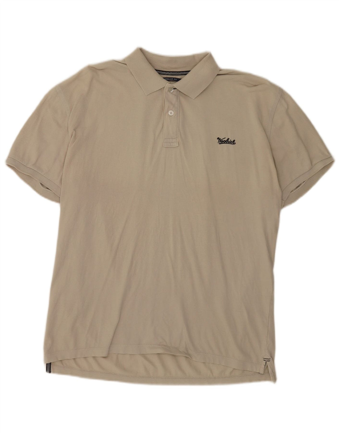 Męska koszulka polo Woolrich o regularnym kroju, średnio beżowa, bawełniana