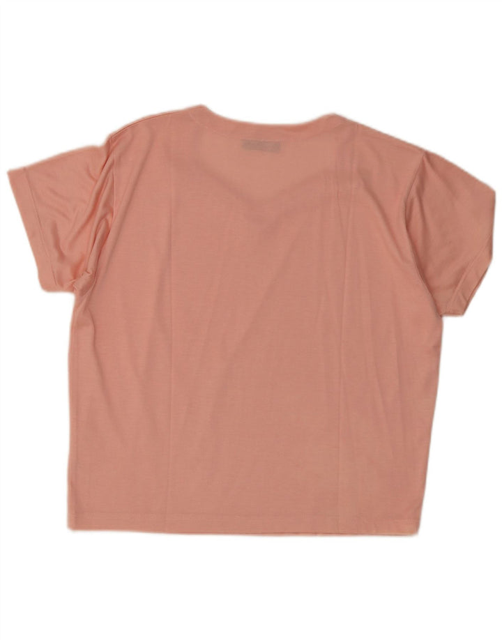 T-shirt damski w stylu vintage Top UK 14 Średni różowy wiskoza