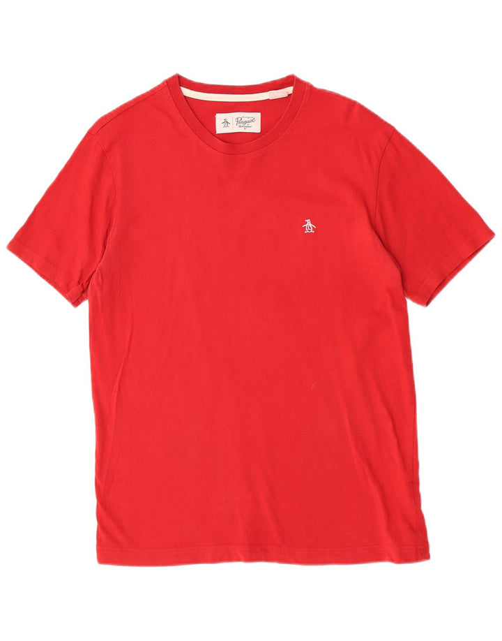 T-shirt męski Penguin, mały, czerwony, bawełniany