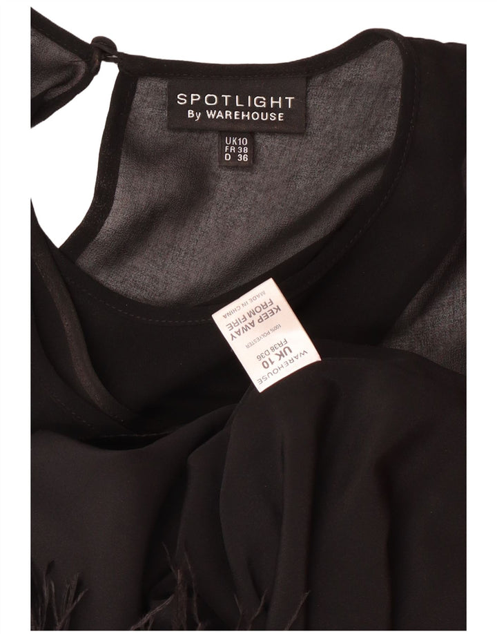 Damska sukienka Charleston bez rękawów Warehouse UK 10, mała, czarna, z poliestru