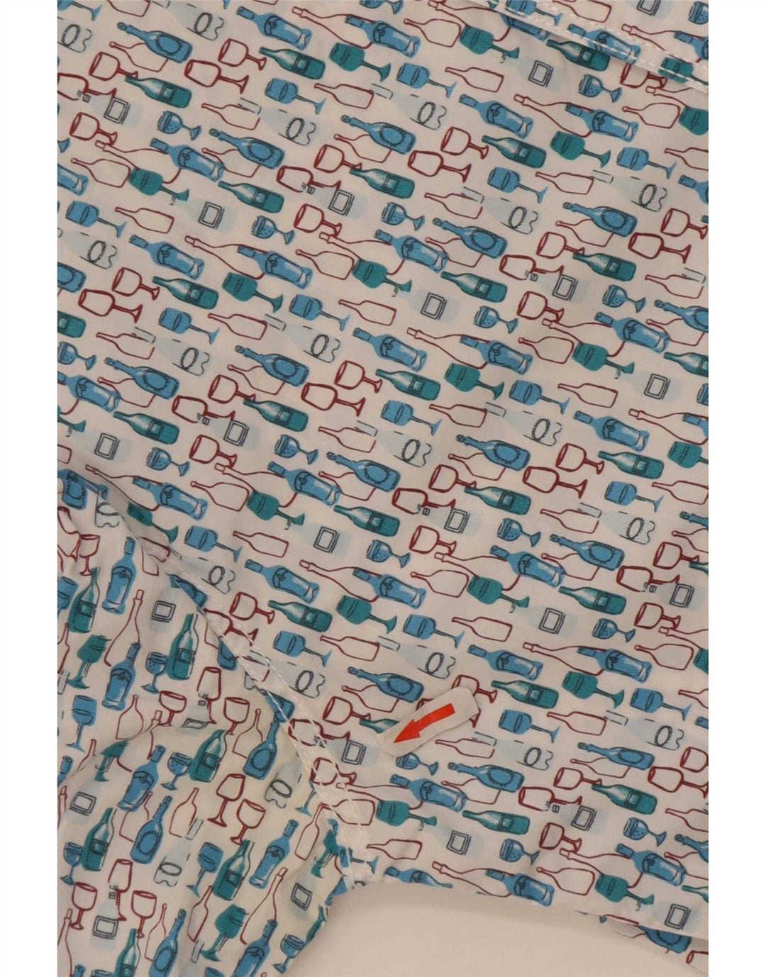 Koszula męska White Stuff Slim Fit w abstrakcyjny wzór, mała, niebieska, bawełniana