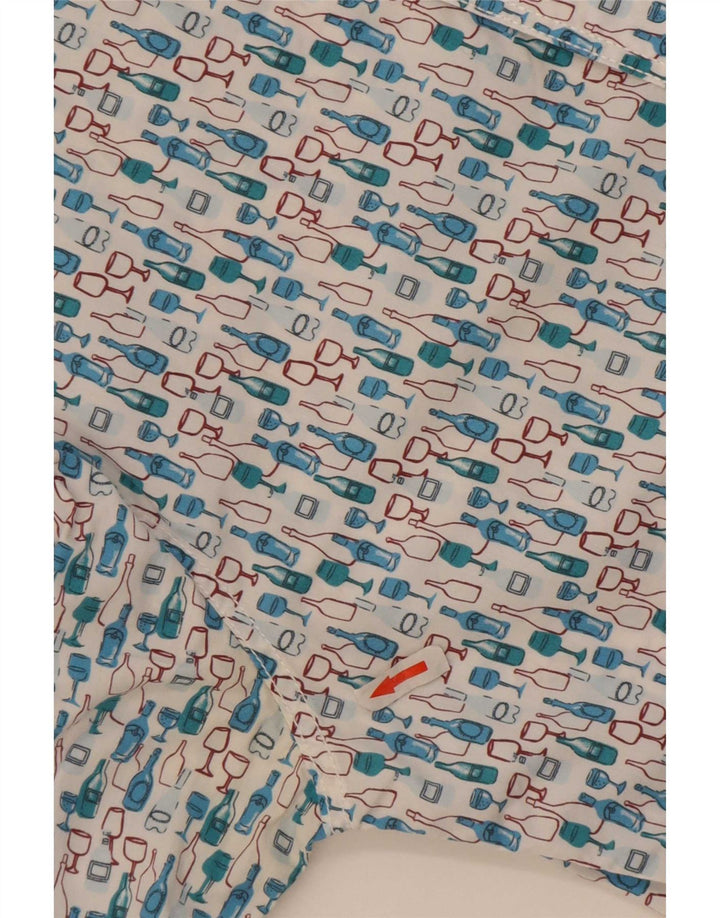 Koszula męska White Stuff Slim Fit w abstrakcyjny wzór, mała, niebieska, bawełniana