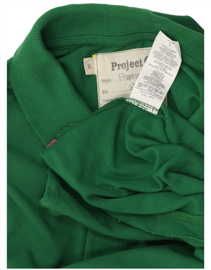 Męska koszulka polo Project, średnia, zielona bawełna