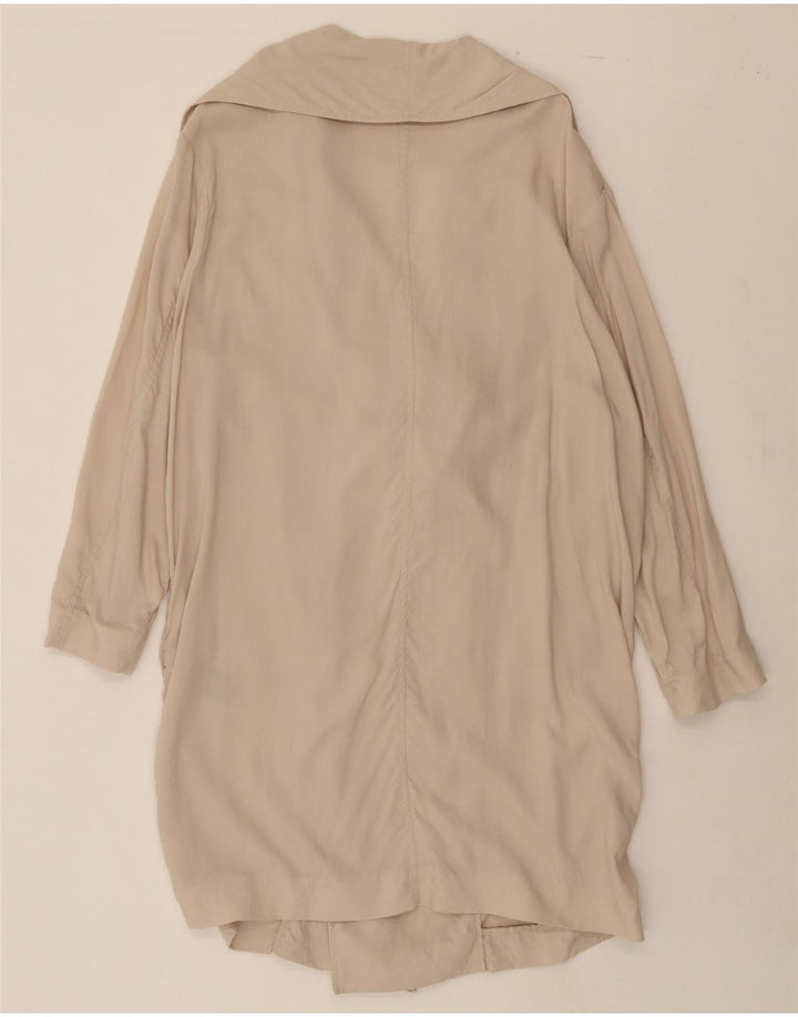 ALL SAINTS Womens Open Trench Coat UK 14 Medium Beige Lyocell Vintage All Saints and Second-Hand All Saints from Messina Hembry 
