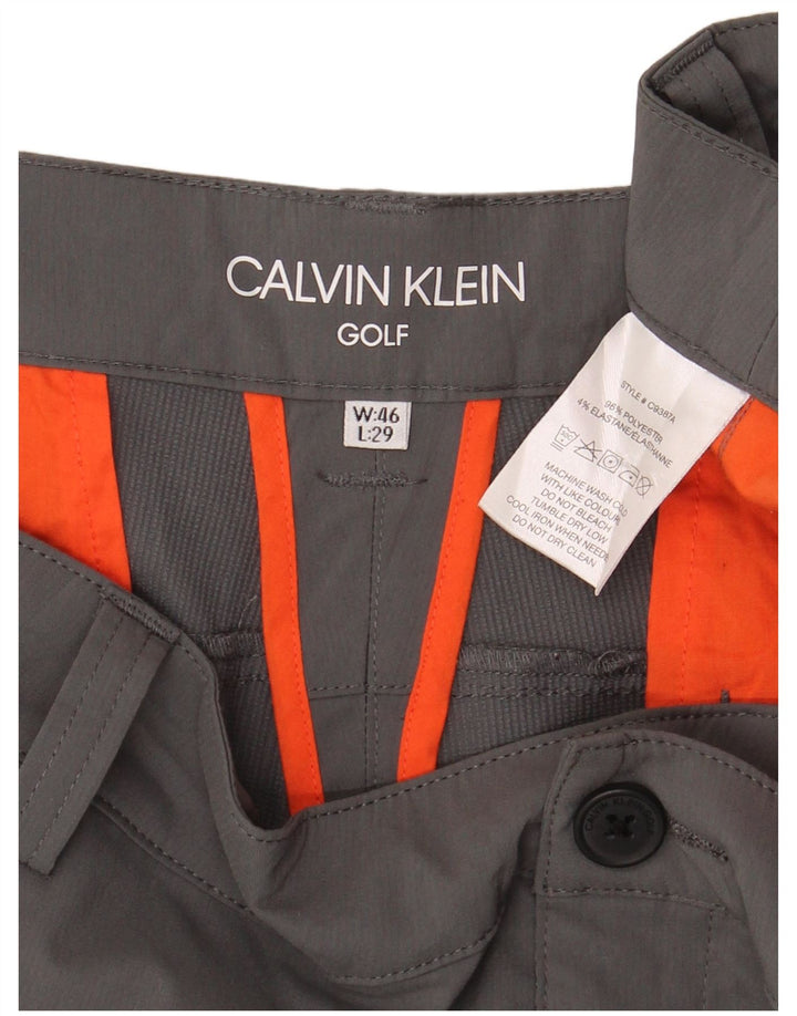 Męskie spodnie chino do golfa Calvin Klein W46 L29 Szary poliester