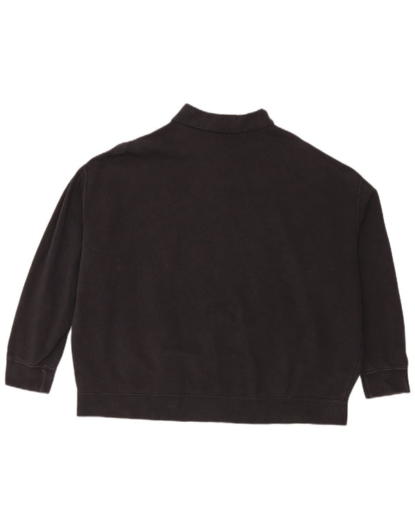 Damski sweter oversize z zamkiem błyskawicznym Nike, UK 16, duży, czarny, bawełniany