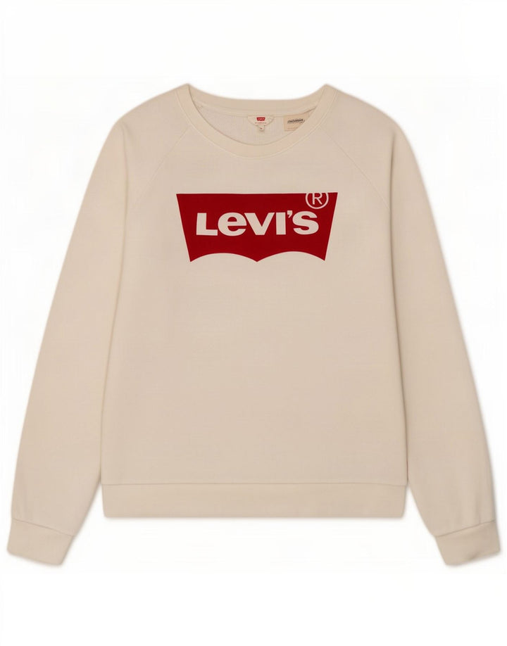 Męska bluza Levi's z grafiką, średnia, biała bawełna