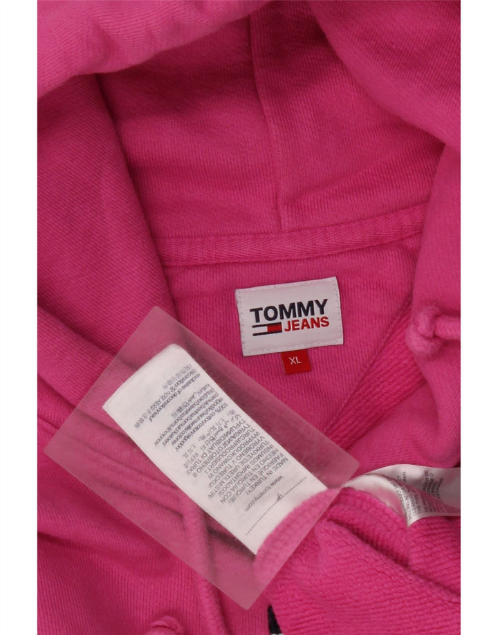 Damski sweter z kapturem TOMMY HILFIGER UK 18 XL, różowy, bawełniany