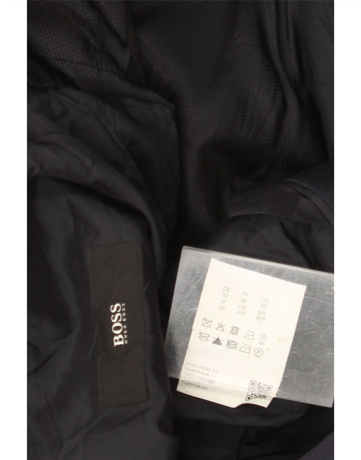 Męska marynarka zapinana na 2 guziki HUGO BOSS EU 52 XL Granatowa wełna