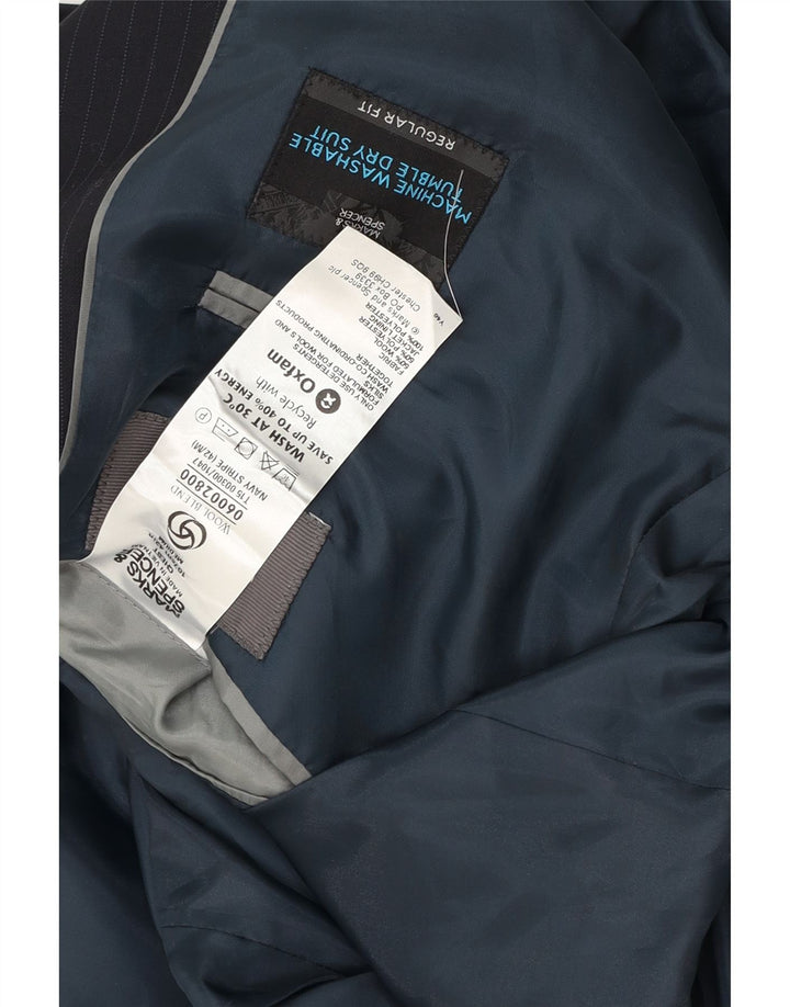 Marks & Spencer Męska marynarka zapinana na 2 guziki, UK 42 XL, granatowa w prążki