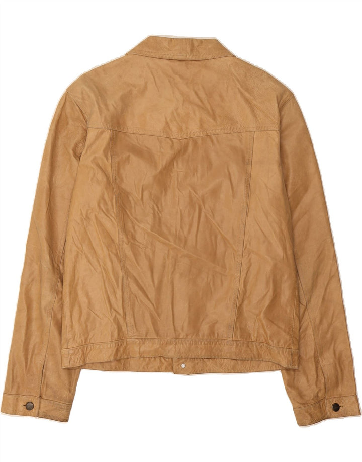 ZEN Mens Leather Jacket IT 52 XL Brown Leather Vintage Zen and Second-Hand Zen from Messina Hembry 