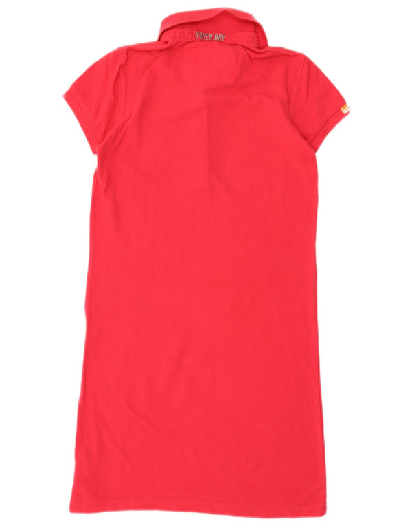 Damska sukienka polo Superdry UK 8, mała, różowa, bawełniana