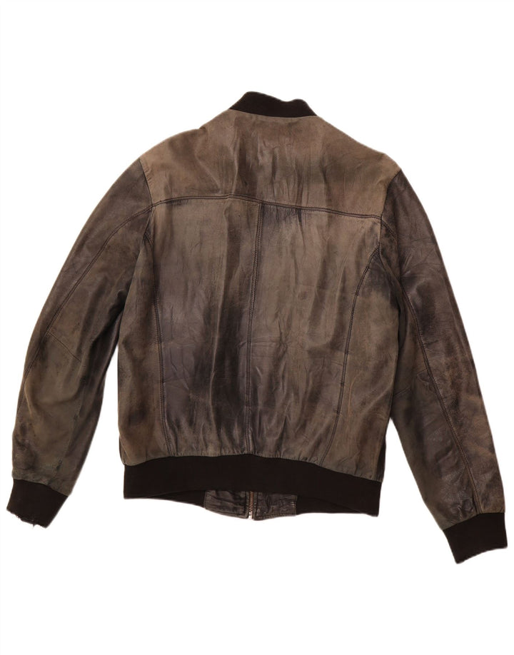 Męska kurtka skórzana VINTAGE UK 38, średnia czarna