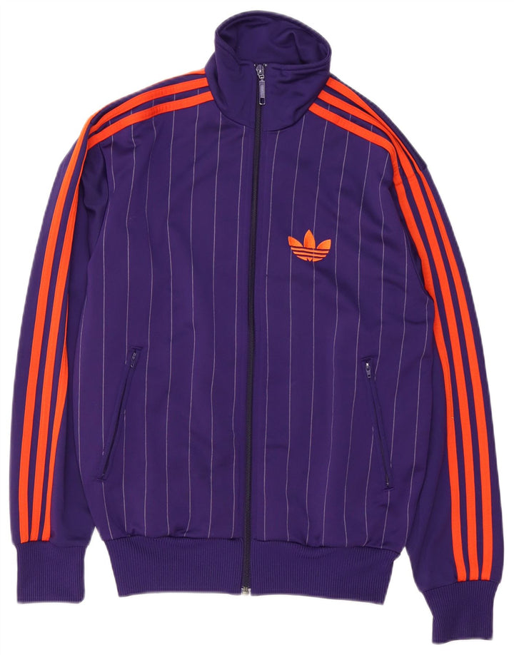 Adidas Męska bluza dresowa XS Fioletowy poliester w paski