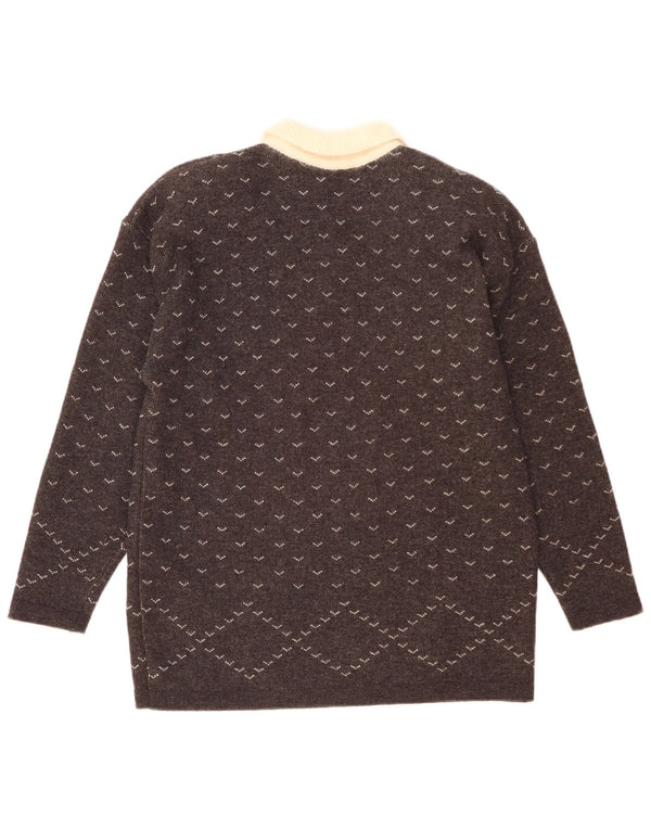 Damski sweter polo Cecilia Benetti UK 14 Średni szary w kwiaty