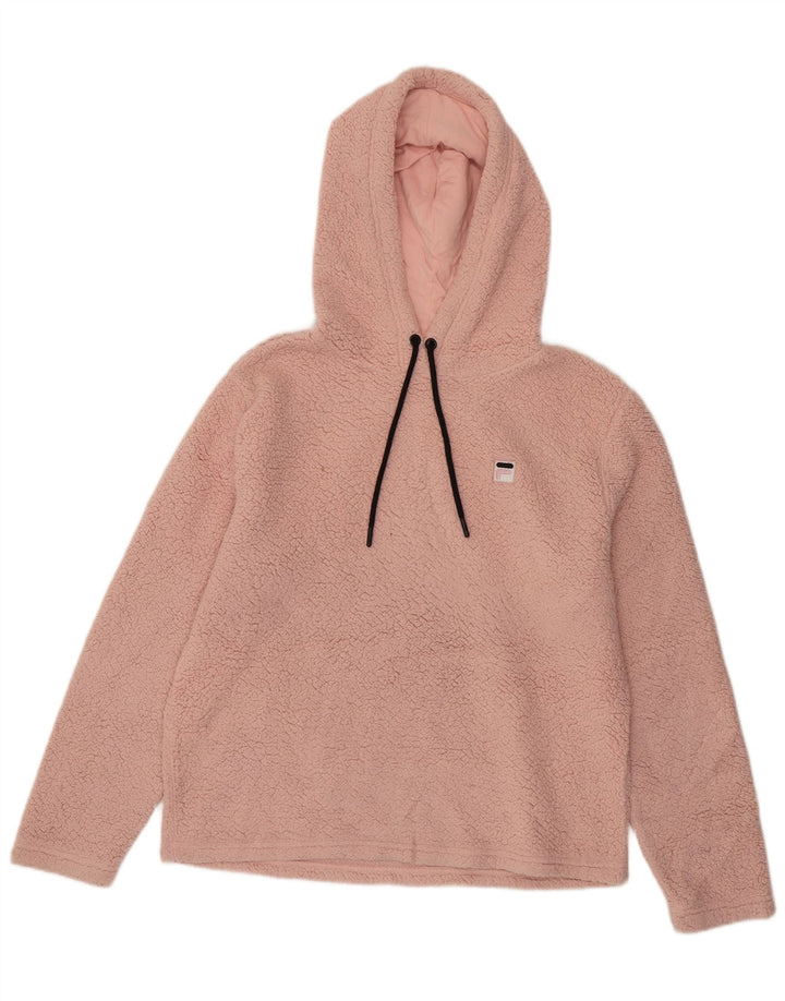 Damski sweter polarowy z kapturem FILA UK 16, duży, różowy poliester