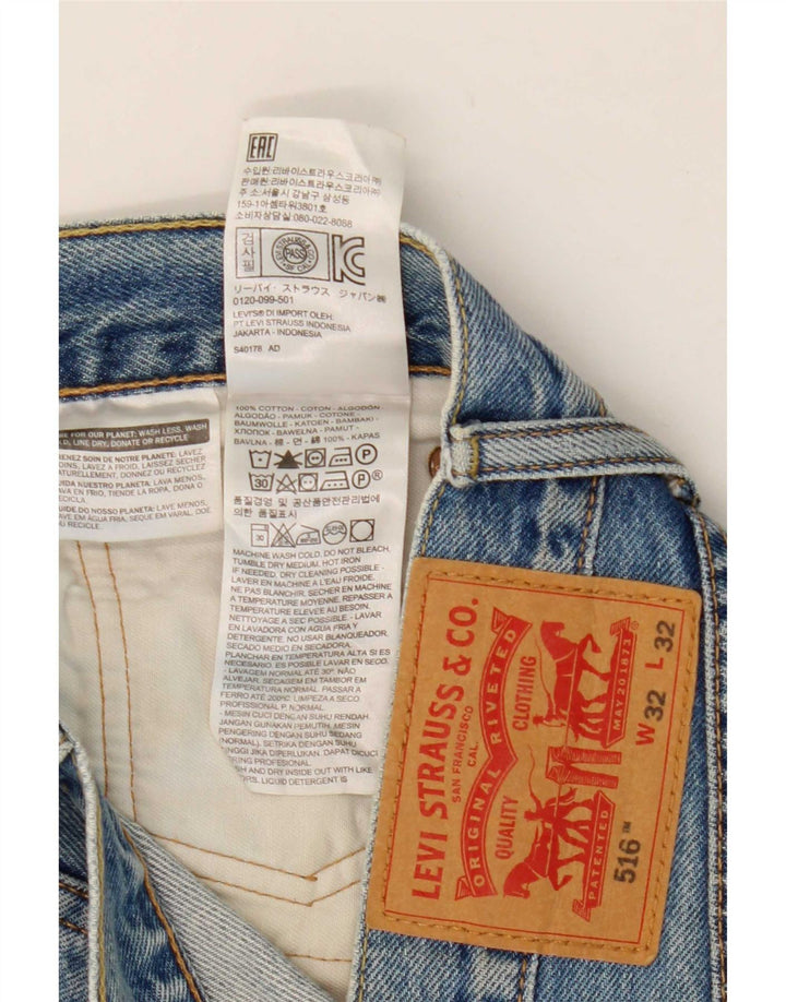 Męskie jeansy Levi's 516 Slim Straight W32 L26 Niebieskie bawełniane