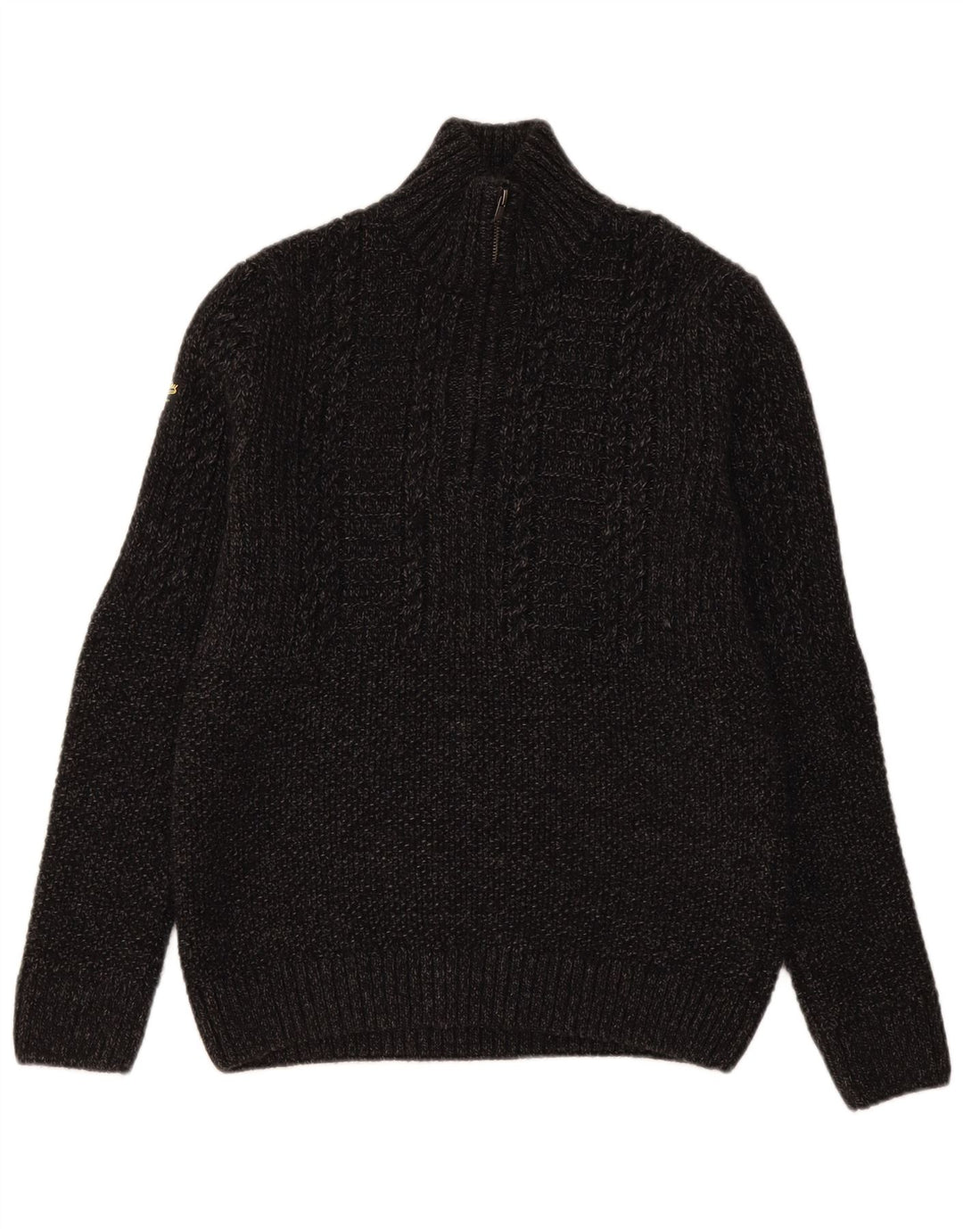 Męski sweter z zamkiem błyskawicznym Superdry Średni szary, nakrapiany akryl