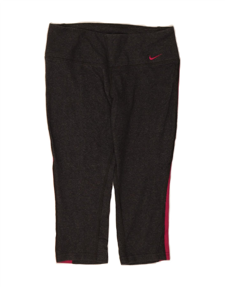 NIKE Womens Dri Fit Capri Leggings UK 10 Small  Grey Colourblock Vintage Nike and Second-Hand Nike from Messina Hembry 