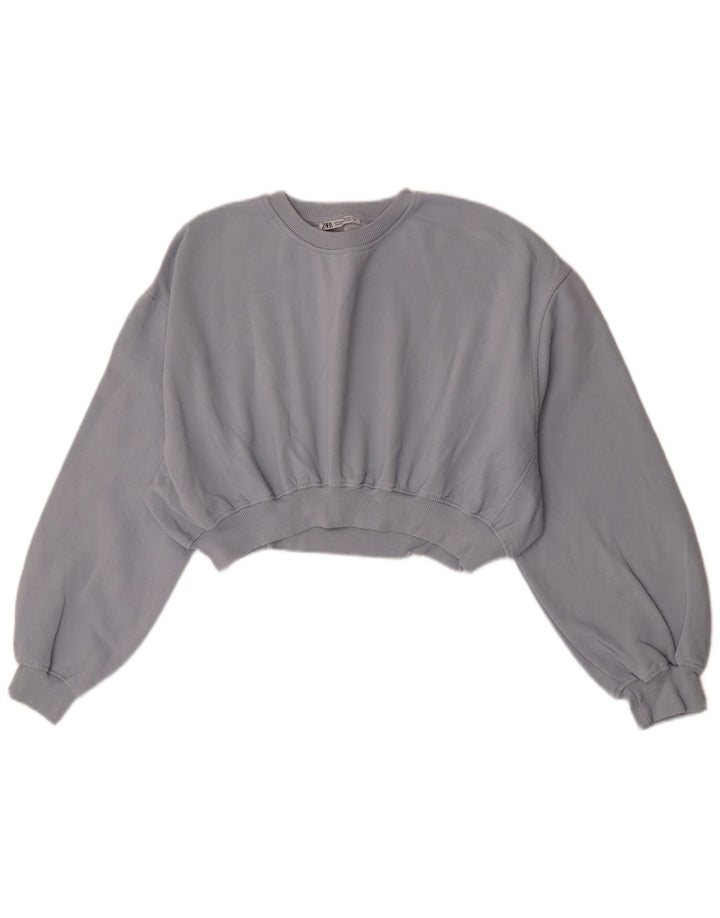 Bluza damska Zara Crop Sweter UK 14 Średnia szara bawełna