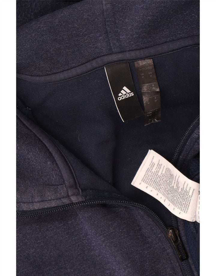 Adidas Męski sweter z kapturem i zamkiem błyskawicznym, średni granatowy, bawełniany
