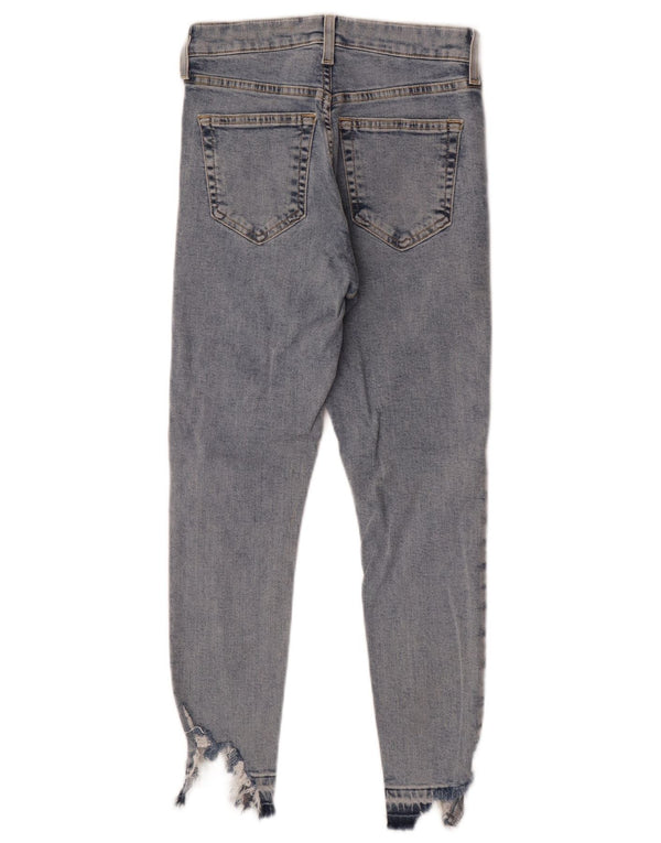 Topshop Damskie Jamie Distressed Crop Skinny Jeans W26 L24 Niebieskie bawełniane