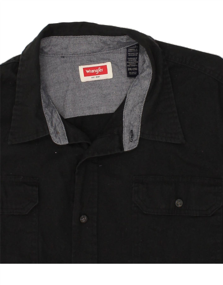 Koszula męska WRANGLER 2XL Czarna, bawełniana