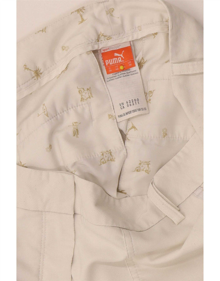 Damskie spodnie Chino Puma Slim UK 10 Small W32 L28 Biały poliester