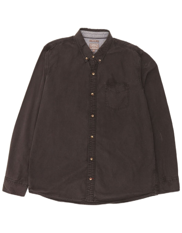 Koszula męska Slim Fit Fat Face XL, czarna, bawełniana