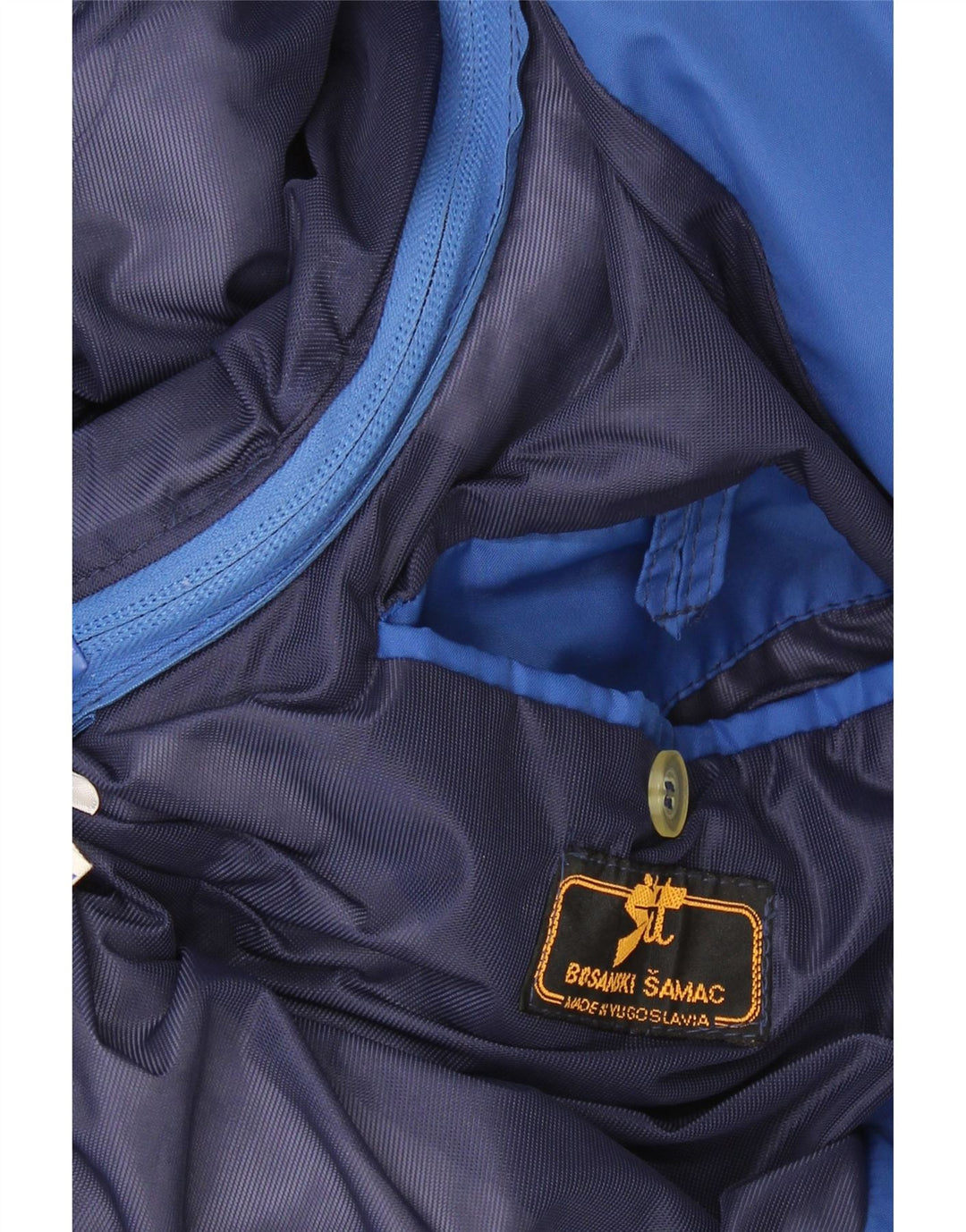 VINTAGE Mens Padded Bomber Jacket IT 52 XL Blue Vintage Vintage and Second-Hand Vintage from Messina Hembry 