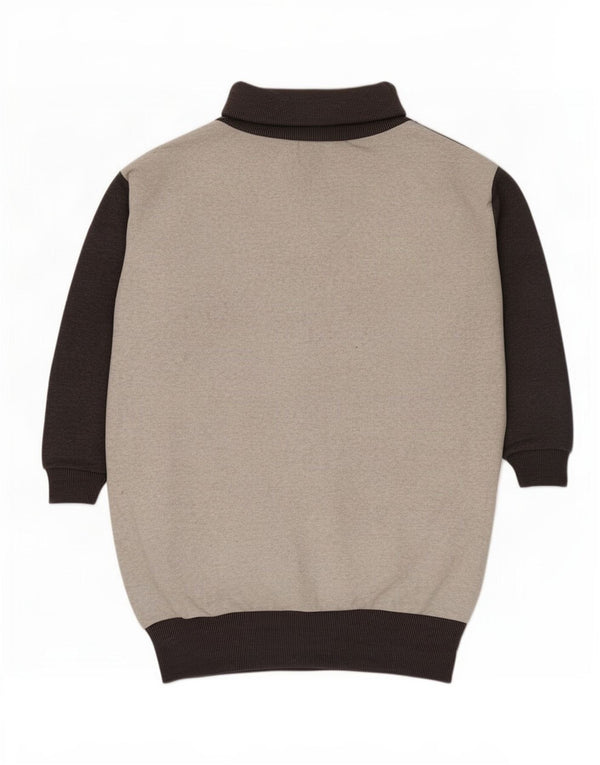 Damska bluza z długim rękawem w stylu vintage, UK 10/12, mała, szara, w kwiaty
