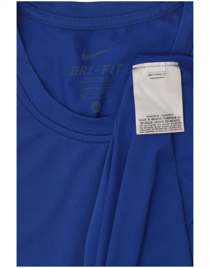 NIKE Mens Dri Fit T-Shirt Top XL Blue Polyester