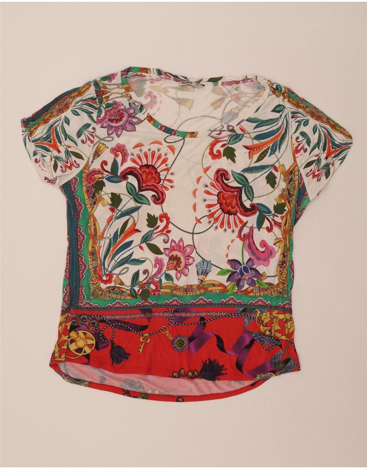 Damska koszulka z grafiką DESIGUAL Top UK 20 2XL Wielokolorowa wiskoza w kwiaty