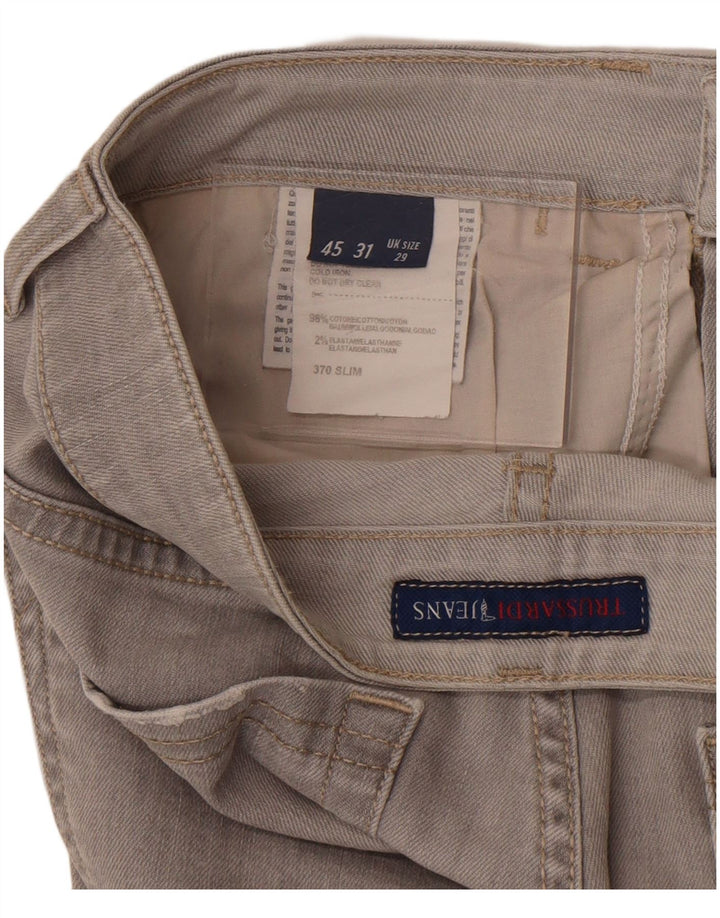 Męskie jeansy slim fit Trussardi W29 L30 Szara bawełna
