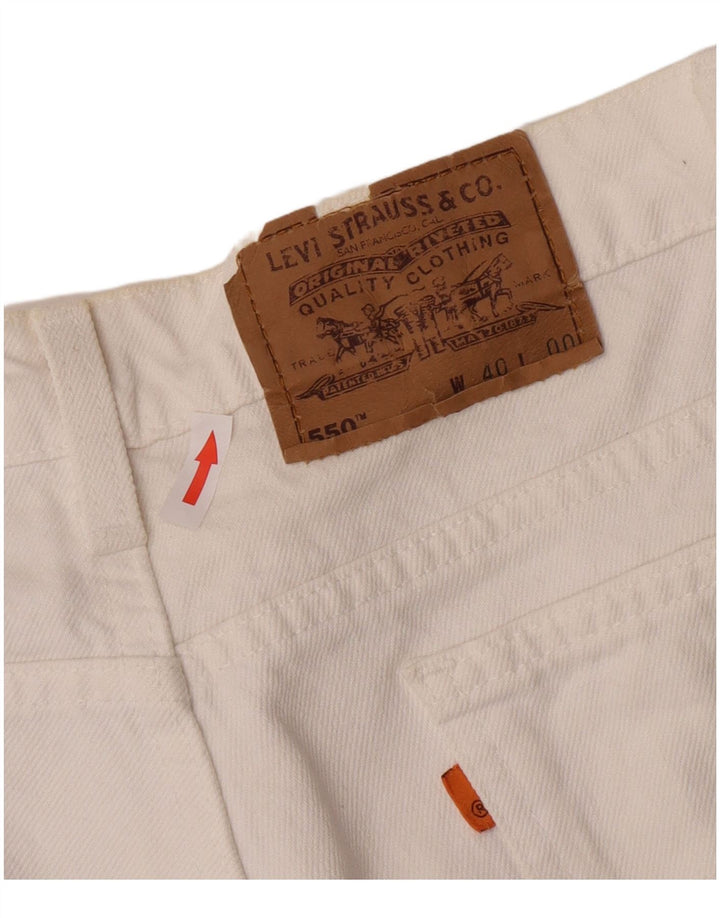 Męskie spodenki jeansowe Levi's 550 W40 XL, biała bawełna
