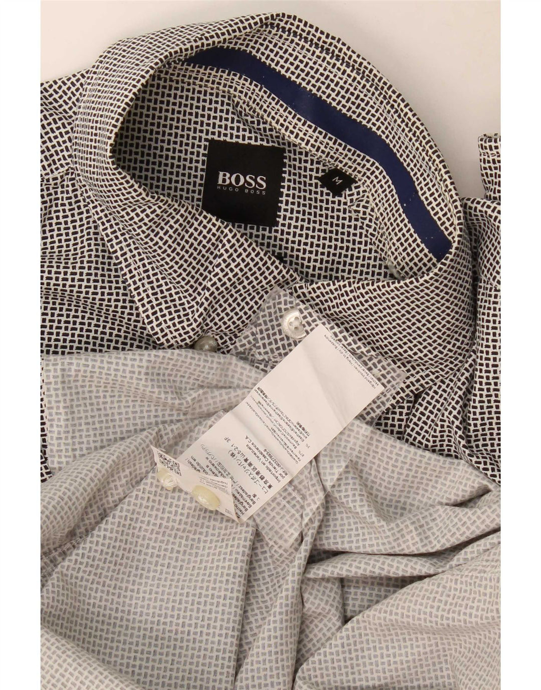 Męska koszula o regularnym kroju Hugo Boss, średnia czarna, geometryczna bawełna