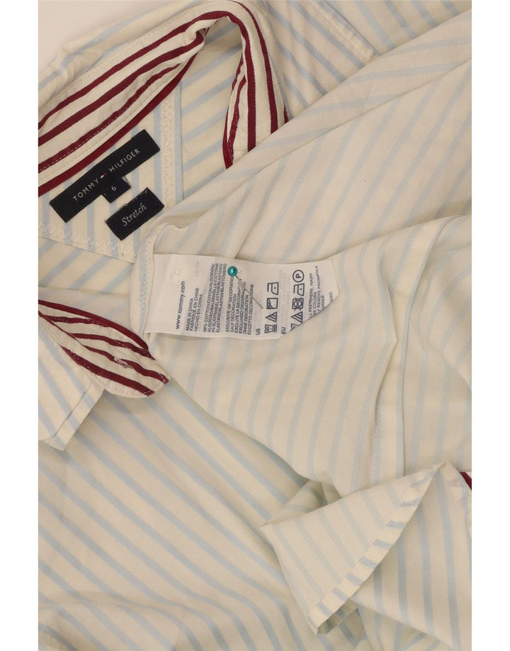 Koszula damska Tommy Hilfiger US 6, średnia, biała, bawełniana w prążki