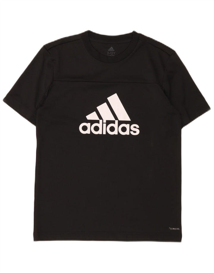 Chłopięca koszulka Adidas Climacool z grafiką, 11-12 lat, czarny poliester