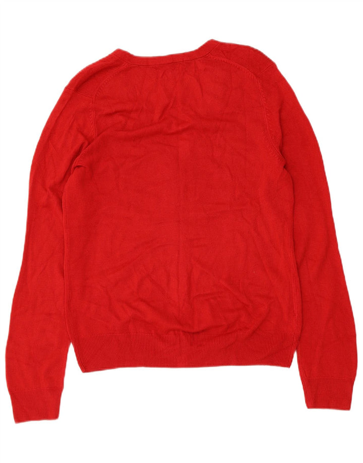 MARKS & SPENCER Damski sweter kardigan UK 12 Średni czerwony akryl