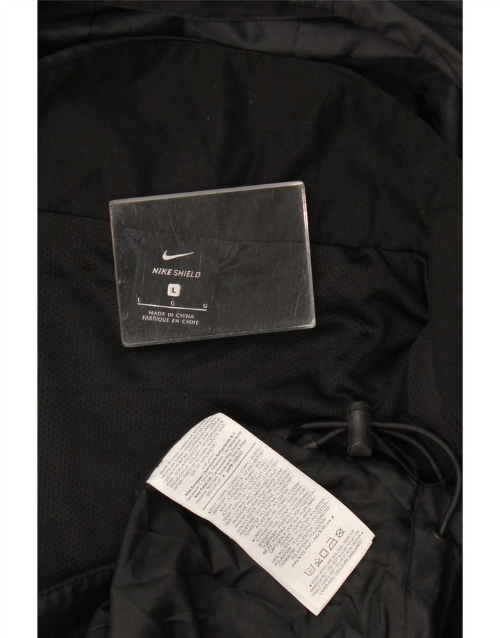 Męska kurtka przeciwdeszczowa z kapturem Nike UK 40, duża, czarna, poliestrowa